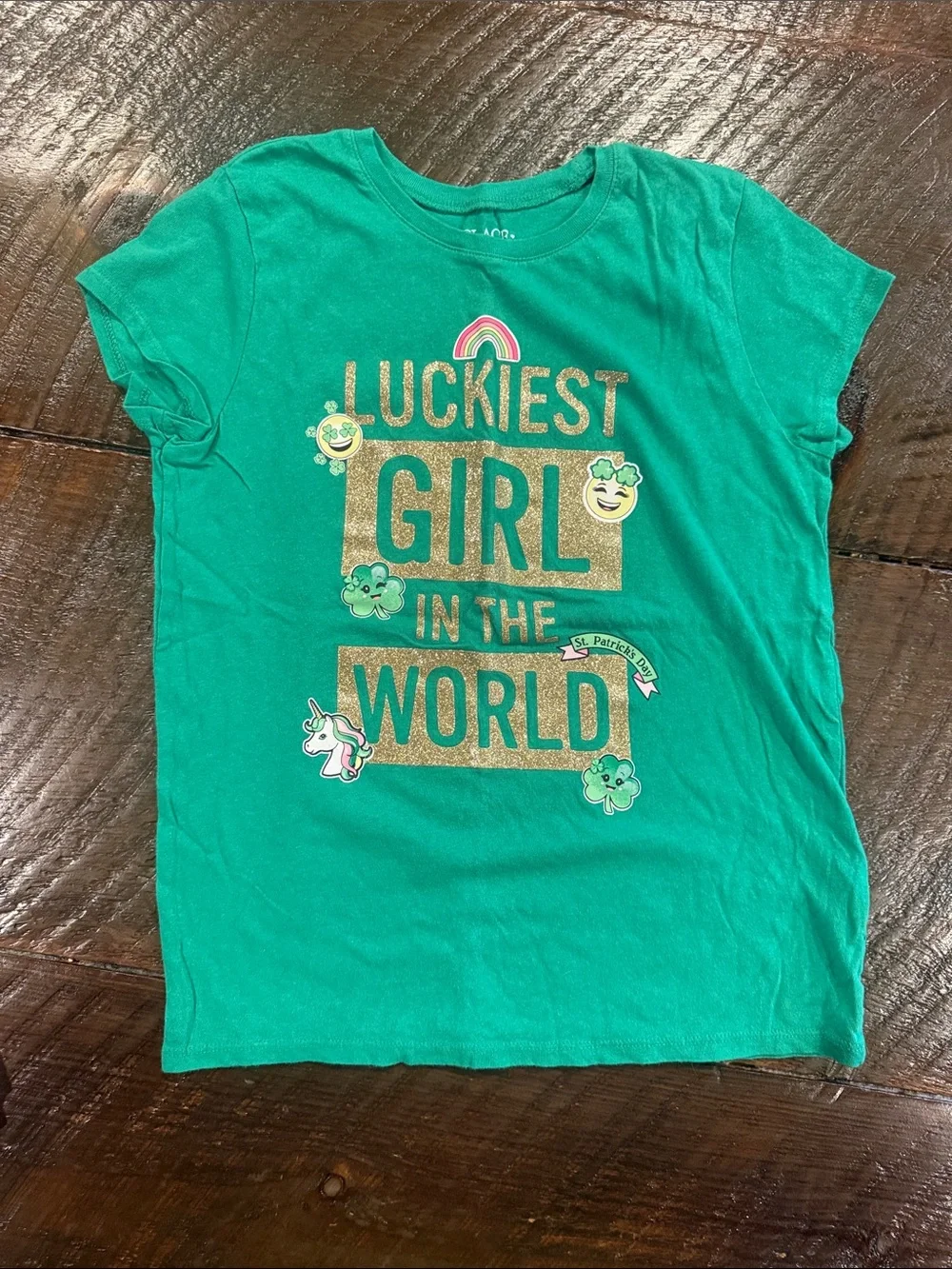 Luckiest Girl in the World Green Girls' Tee